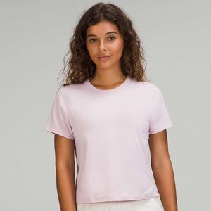 Lululemon Classic Fit Cotton Blend Tshirt in Pink Peony